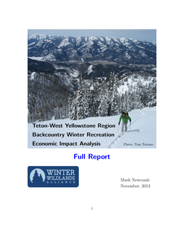 Teton-West Yellowstone Winter Recreation Economy Report