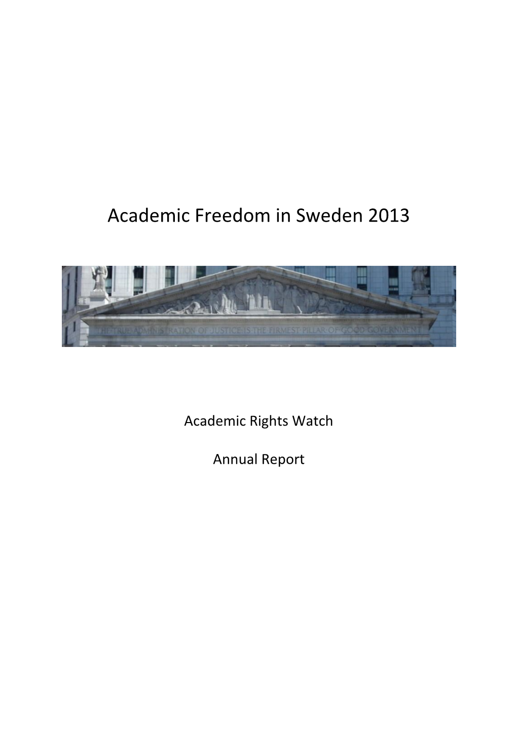 Academic Freedom in Sweden 2013