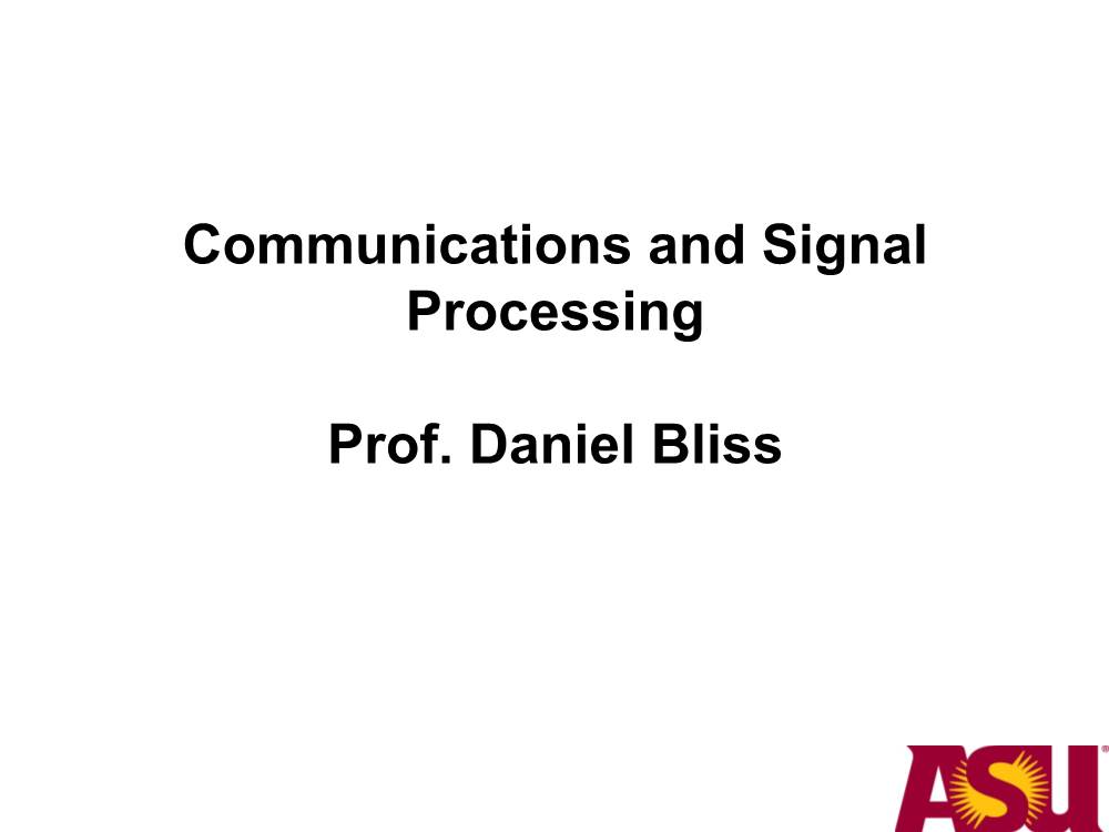 Signal Processing & Communications