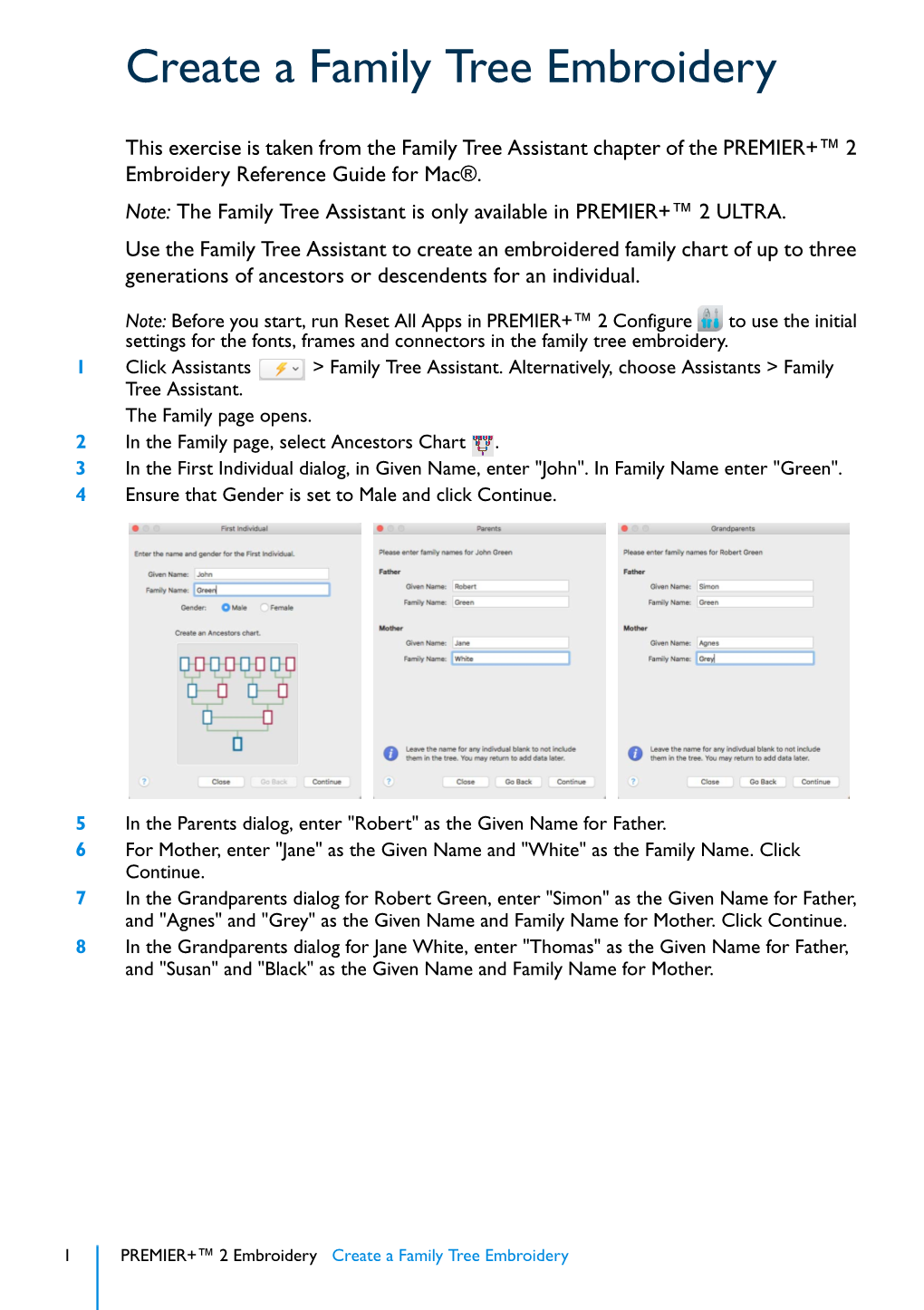 PREMIER+™ 2 Family Tree Assistant