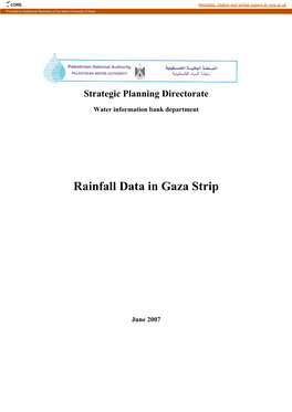 Rainfall Data in Gaza Strip