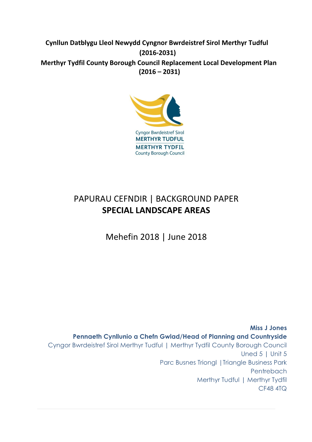 Special Landscape Areas Background Paper June 2018