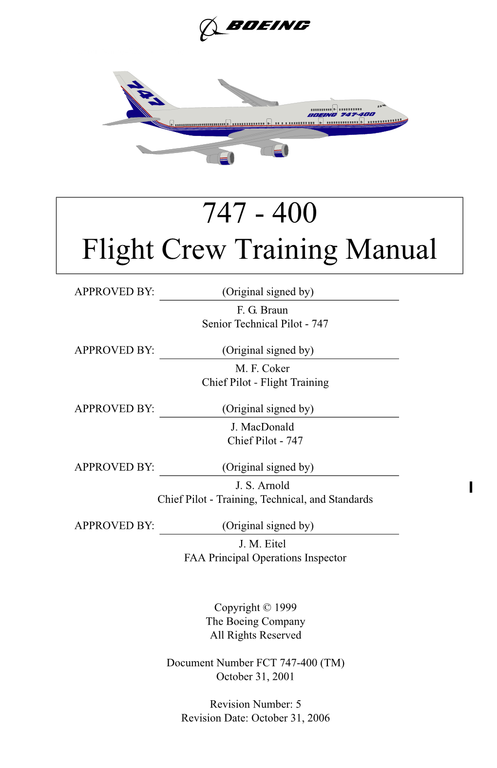 747 - 400 Flight Crew Training Manual
