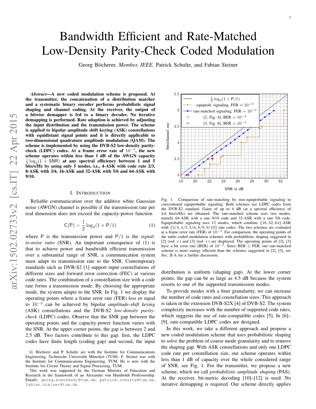 Bandwidth Efficient and Rate-Matched Low-Density Parity