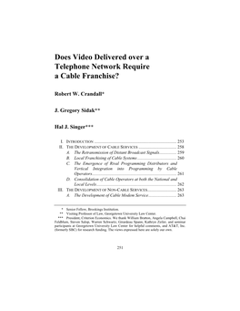 Does Video Delivered Over a Telephone Network Require a Cable Franchise?