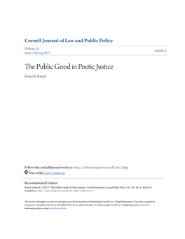 The Public Good in Poetic Justice Sonya K