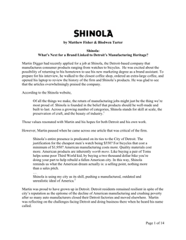 Shinola Case Study