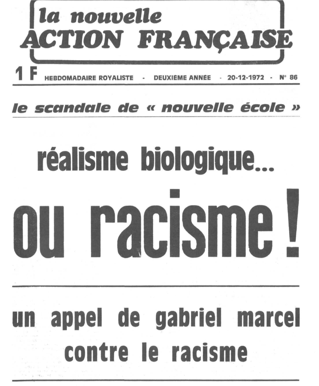 Un Appel De Gabriel Marcel Contre Le Racisme XX Congrès Du PC