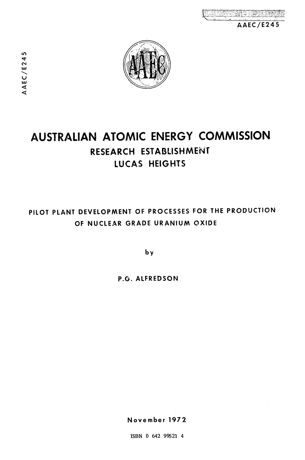 Australian Atomic Energy Commission Research Establishment Lucas Heights