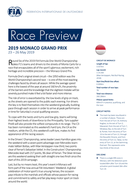 2019 MONACO GRAND PRIX 23 – 26 May 2019