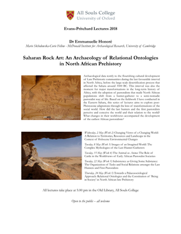 Saharan Rock Art: an Archaeology of Relational Ontologies in North African Prehistory