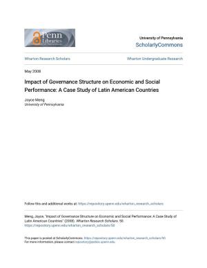 Impact of Governance Structure on Economic and Social Performance: a Case Study of Latin American Countries