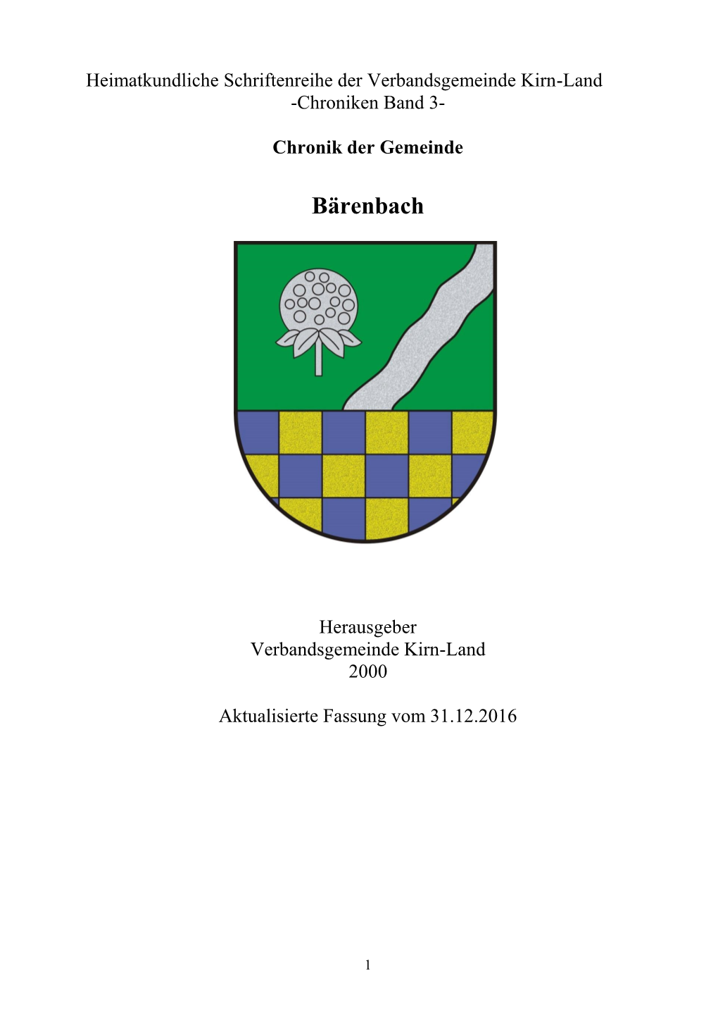 Heimatkundliche Schriftenreihe Der Verbandsgemeinde Kirn-Land -Chroniken Band 3