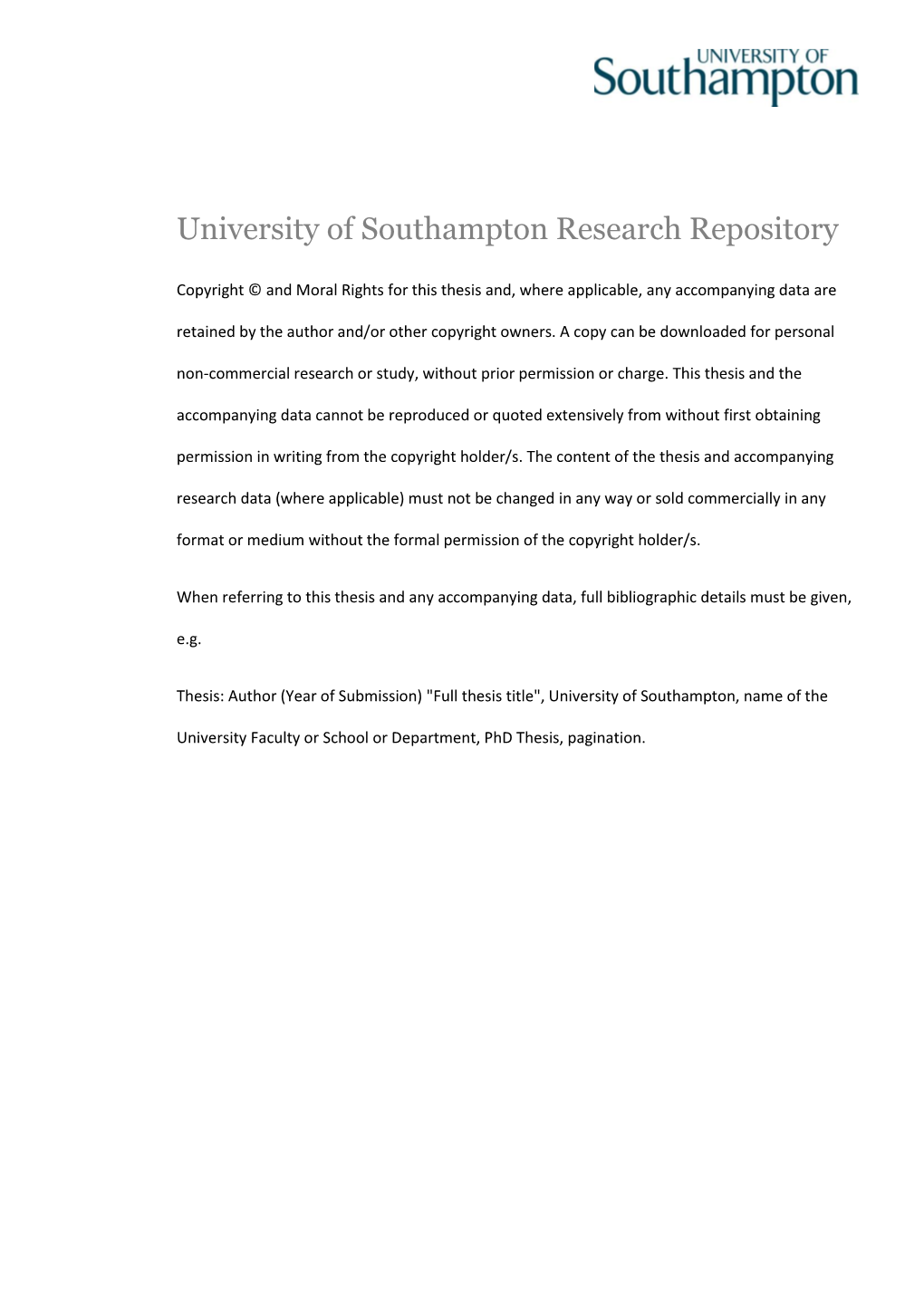 University of Southampton Research Repository