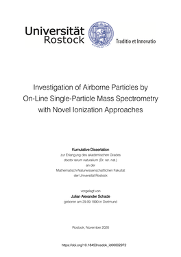 Investigation of Airborne Particles by On-Line Single-Particle Mass Spectrometry with Novel Ionization Approaches