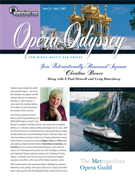 Join Internationally-Renownedsoprano Christine Brewer Along with F.Paul Driscoll and Craig Rutenberg