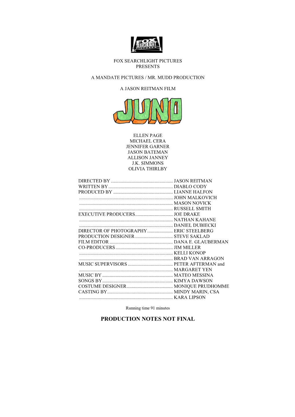 Juno Press Kit (PDF)