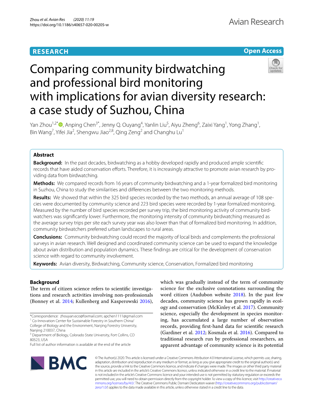 Comparing Community Birdwatching and Professional