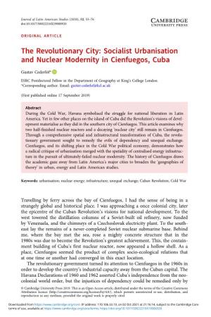 Socialist Urbanisation and Nuclear Modernity in Cienfuegos, Cuba