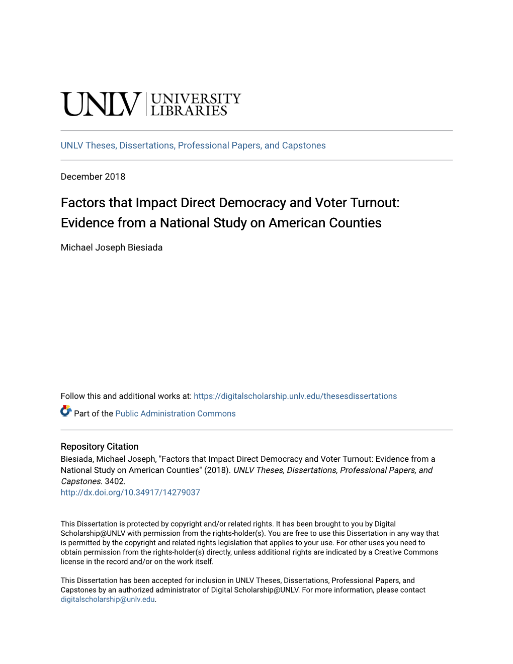 Factors That Impact Direct Democracy and Voter Turnout: Evidence from a National Study on American Counties