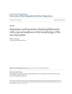 Systematics and Taxonomy of Polyclad Flatworms with a Special Emphasis on the Morphology of the Nervous System Sigmer Y