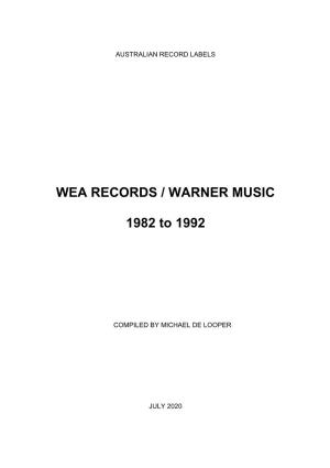WEA, Warner Music, 1982–1992