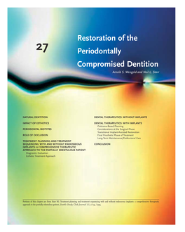 Restoration of the Periodontally Compromised Dentition