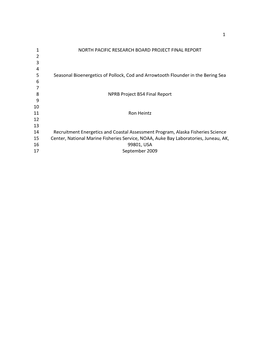 1 North Pacific Research Board Project Final Report