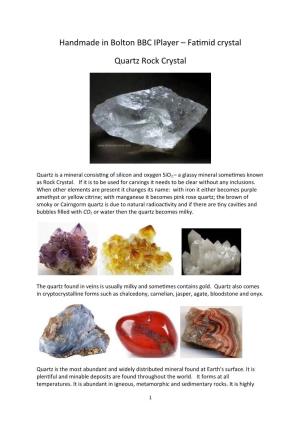 Quartz Rock Crystal