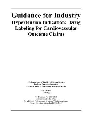 Hypertension Indication: Drug Labeling for Cardiovascular Outcome Claims