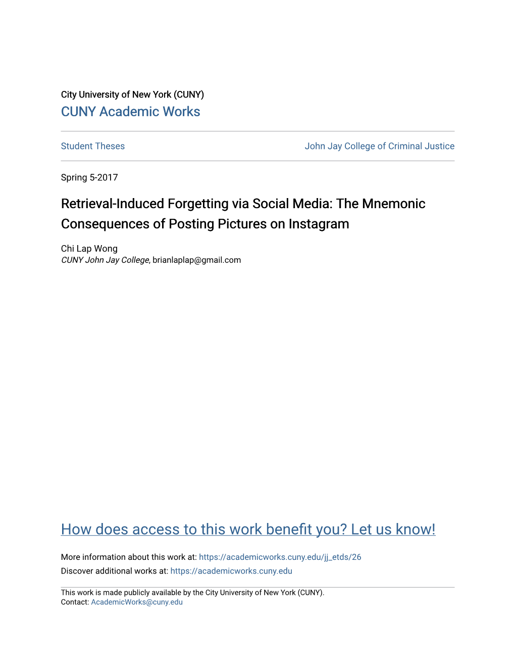 Retrieval-Induced Forgetting Via Social Media: the Mnemonic Consequences of Posting Pictures on Instagram