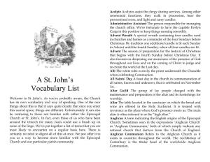 A St. John's Vocabulary List