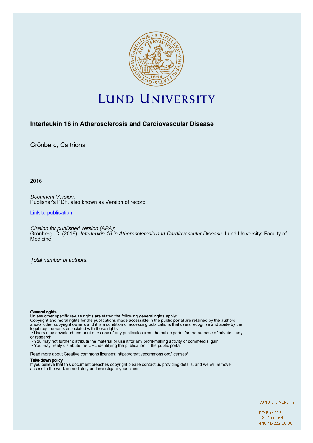 Interleukin 16 in Atherosclerosis and Cardiovascular Disease