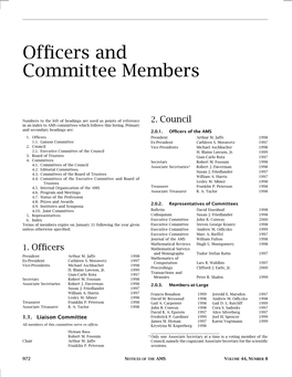 AMS Officers and Committee Members