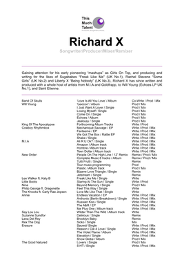Richard X Complete CV