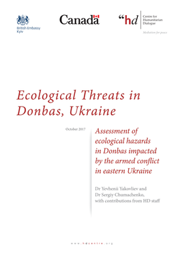 Ecological Threats in Donbas, Ukraine