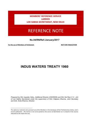Indus Waters Treaty 1960