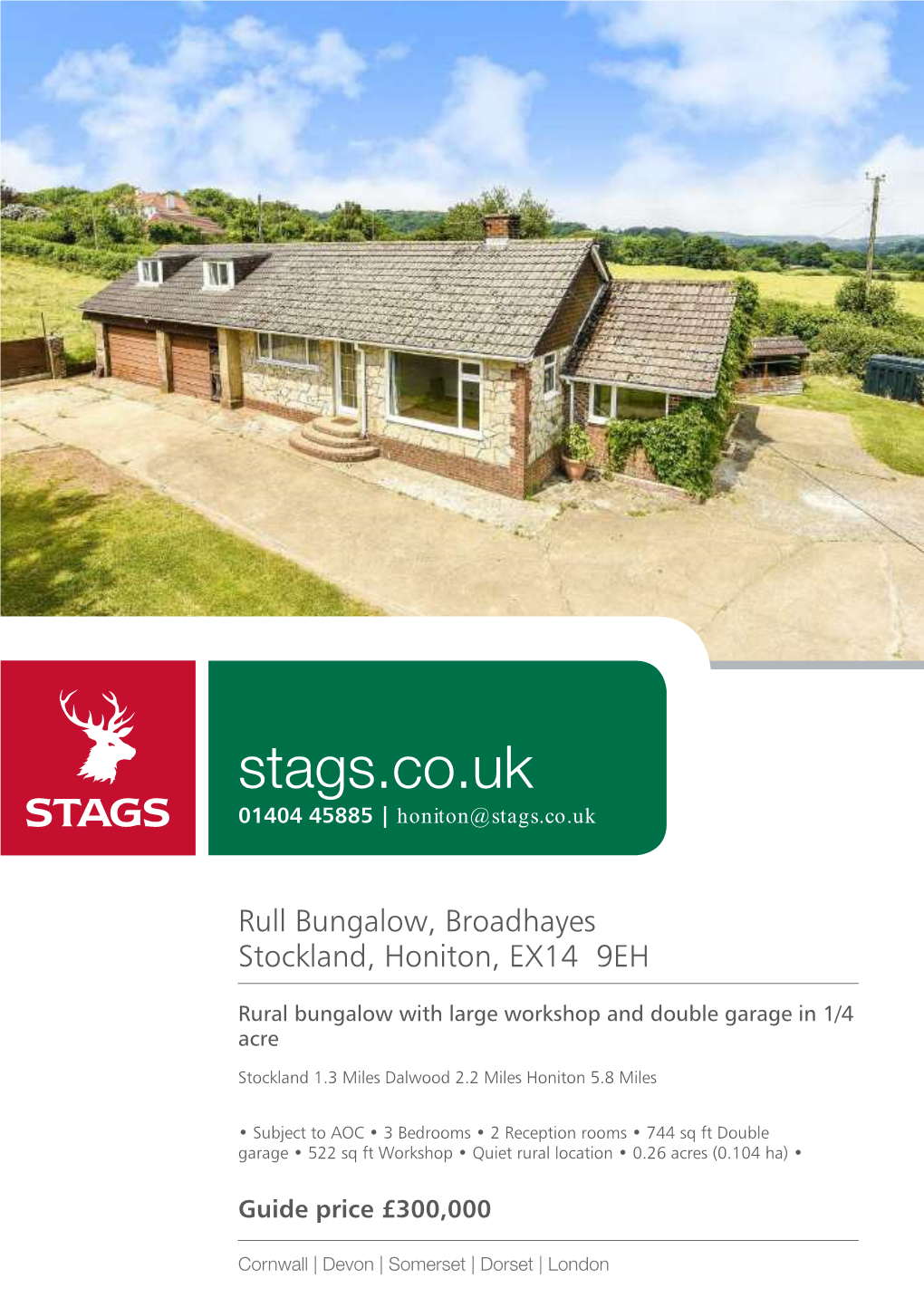 Rull Bungalow, Broadhayes Stockland, Honiton, EX14 9EH