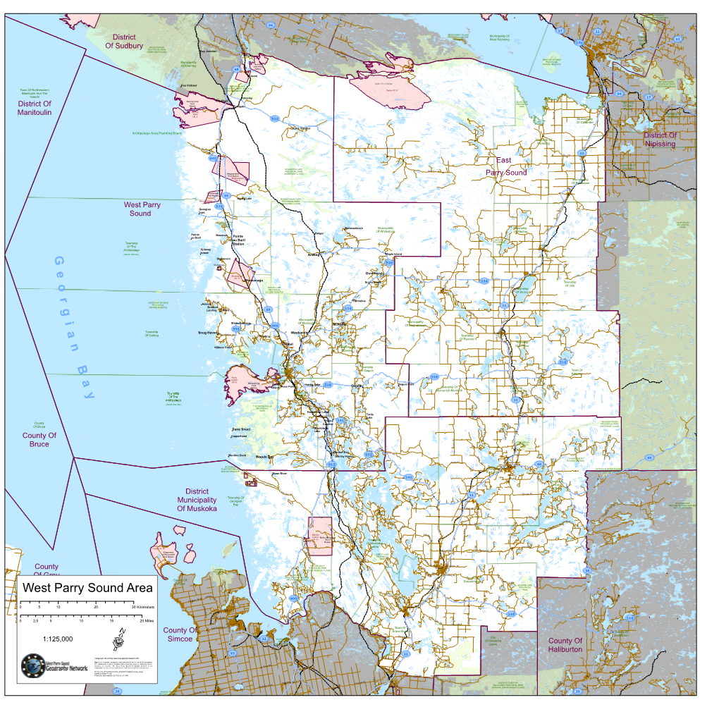 District of Nipissing District of Sudbury District of Manitoulin County of Haliburton County of Simcoe County of Grey District M