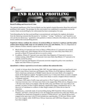 1 Racial Profiling and Street-Level Crime the National Significance Of