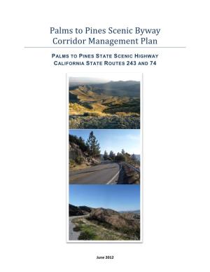 Palms to Pines Scenic Byway Corridor Management Plan