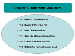Chapter 10 Differential Amplifiers