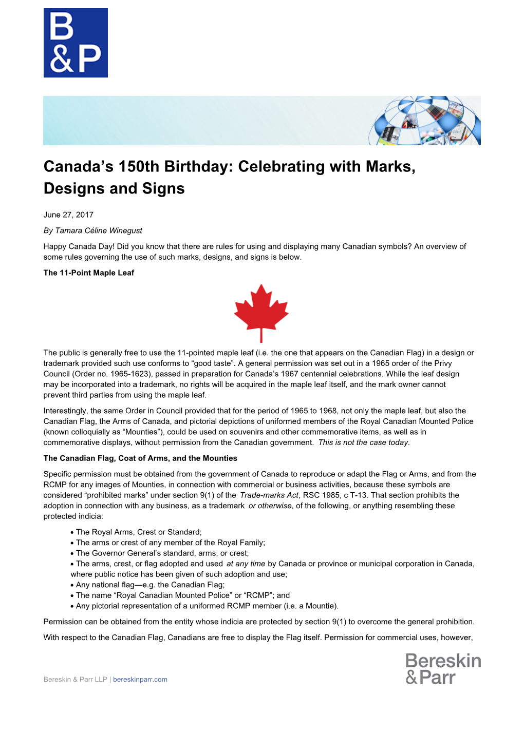 Canada's 150Th Birthday