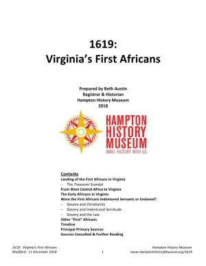1619: Virginia's First Africans