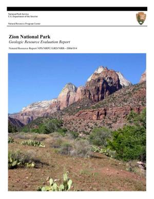 Geologic Resource Evaluation Report, Zion National Park