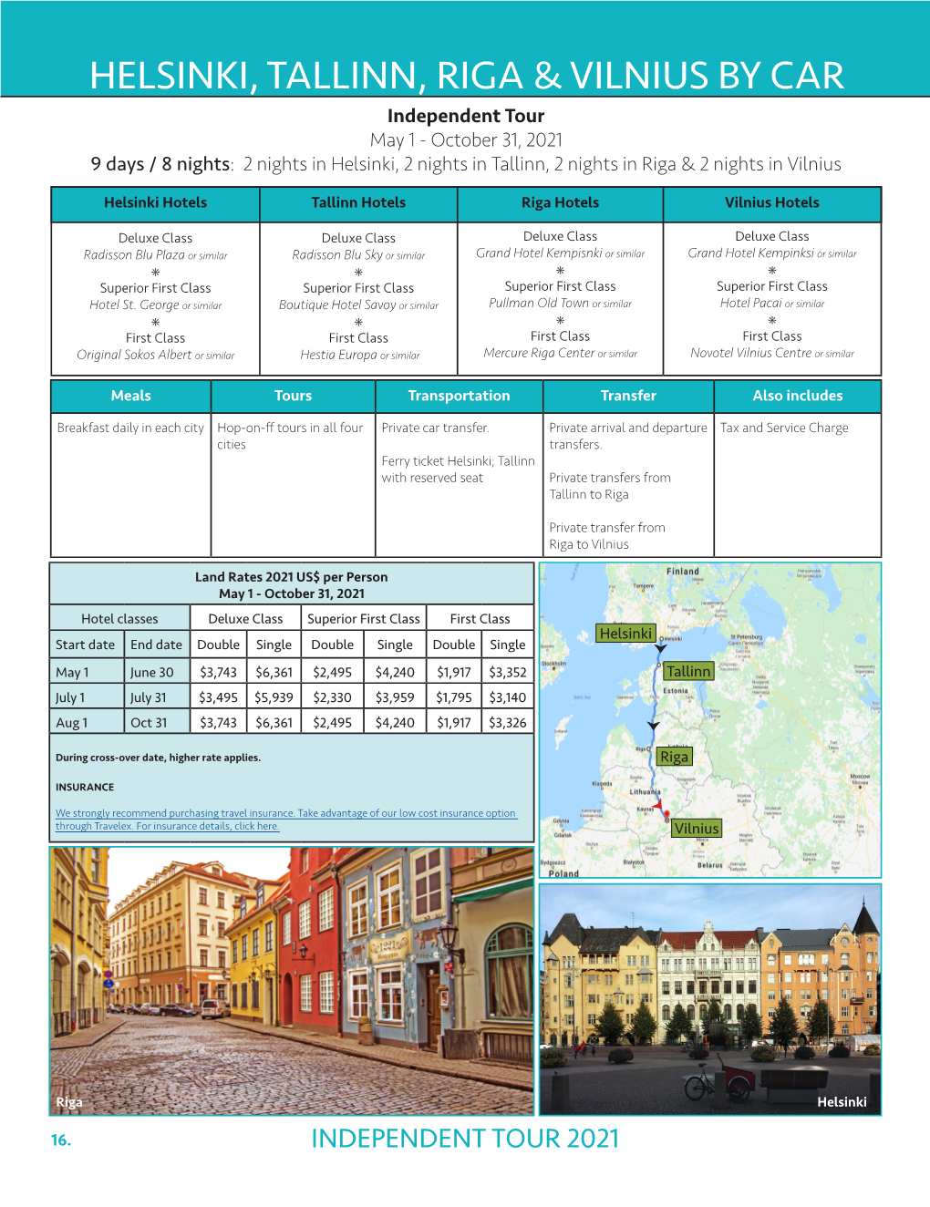 Helsinki, Tallinn, Riga & Vilnius By