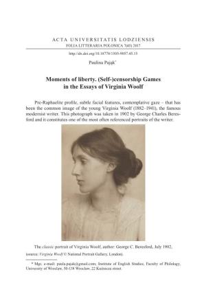 Censorship Games in the Essays of Virginia Woolf