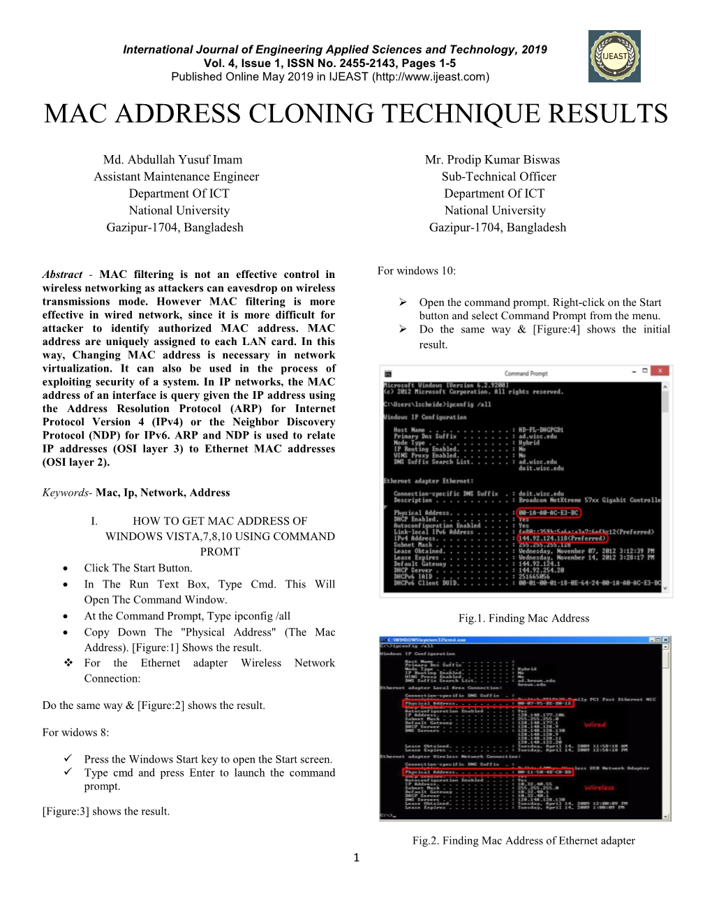 Mac Address Cloning Technique Results