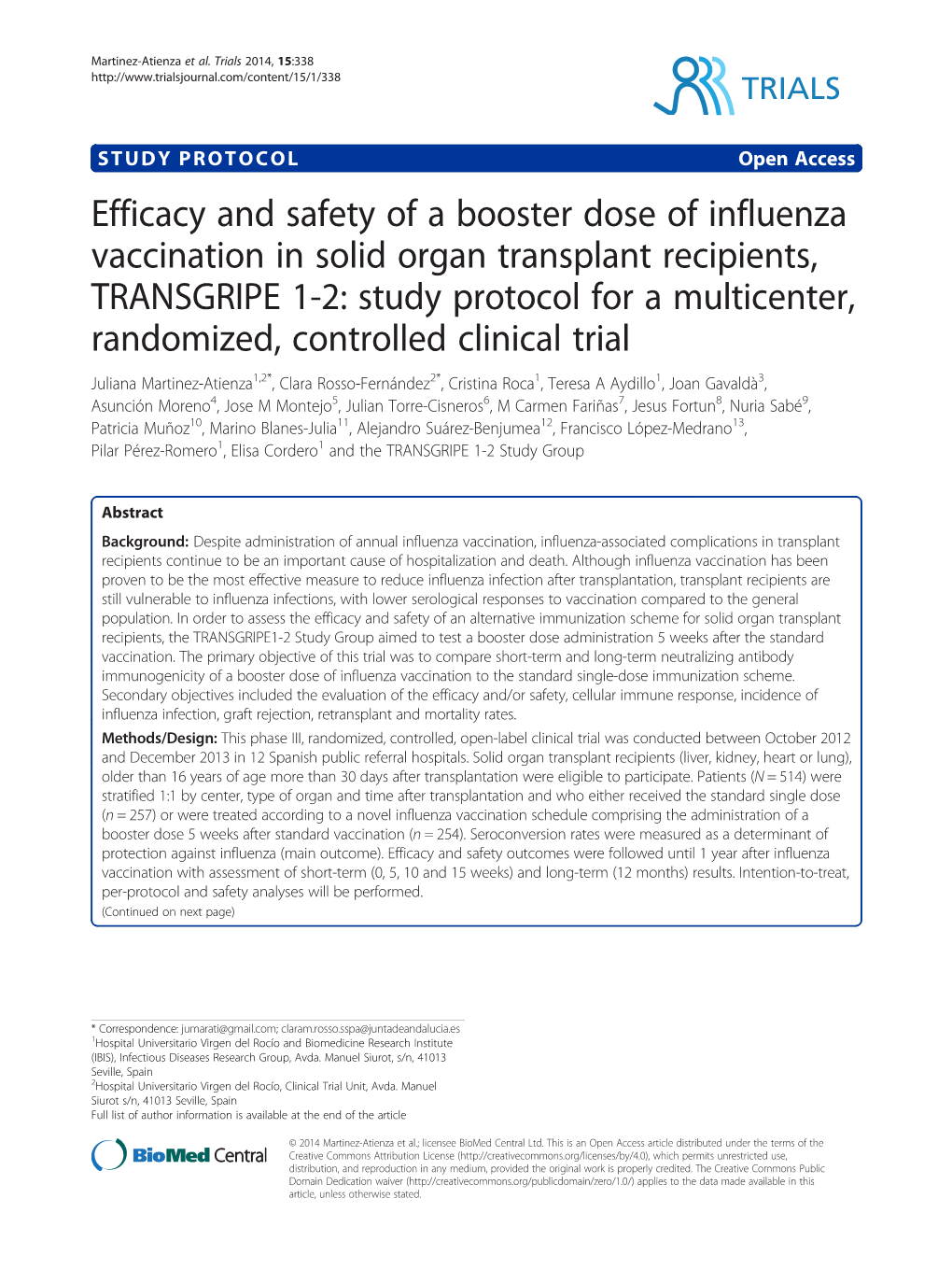 Efficacy and Safety of a Booster Dose of Influenza Vaccination in Solid