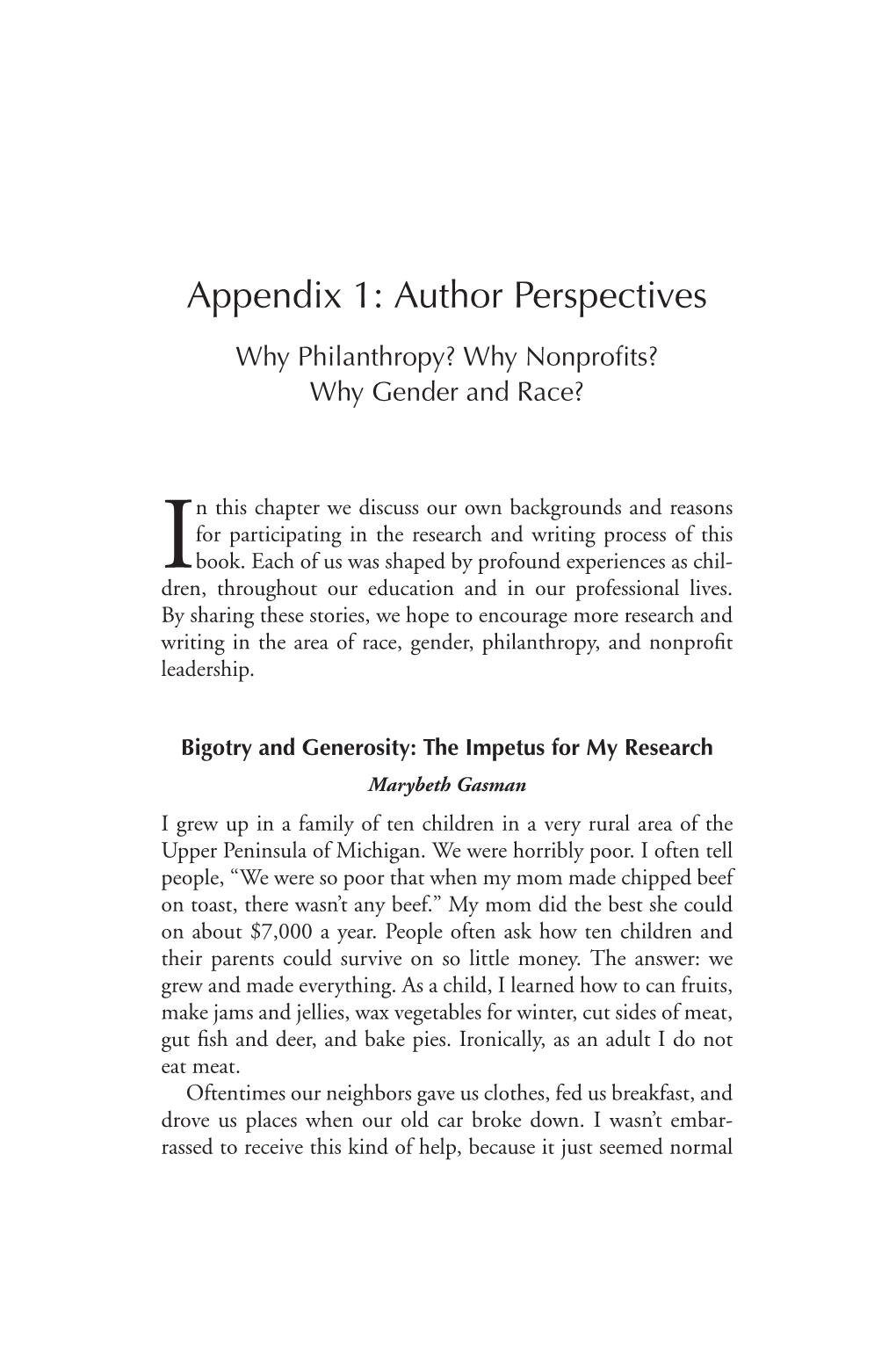 Appendix 1: Author Perspectives